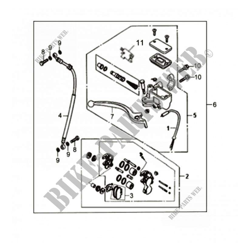 VOORREM HOOFDCILINDER voor SYM ALLO GT 50 (25 KMH) (AJ05W9-NL) (L3-L4) 2014