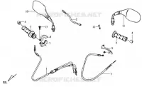 BRAKE CABLE.BACK MIRROR voor SYM MASK 50 (BF05W2-6) (K3) 2003