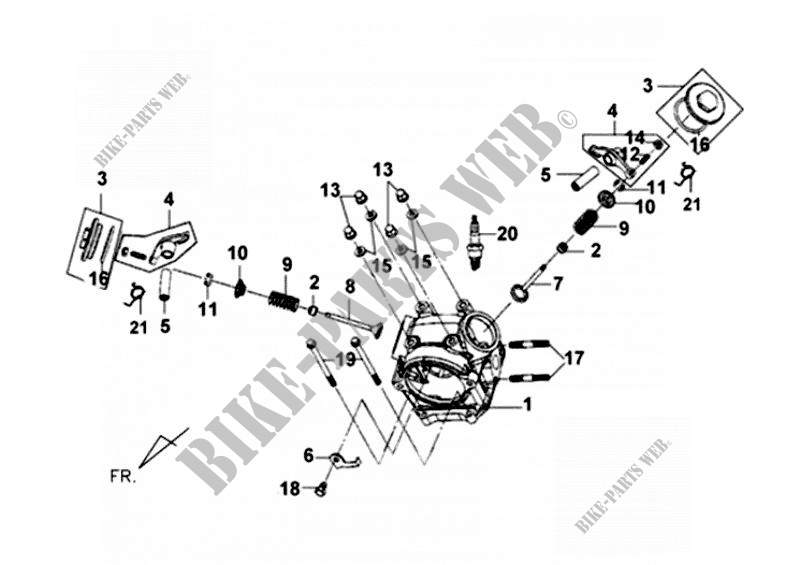 CILINDERKOP voor SYM MIO 50 (45 KMH) (HU05WAZ1-F) (L2) 2012