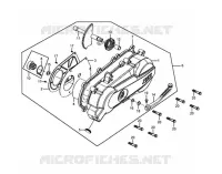 LINKS GEBOGEN ASHUIS DEKSEL VAN LINKER CARTERDEKSEL  50 sym-motorfietsen 2006 MIO 50 (HU05W-T) (K6-K9) 25