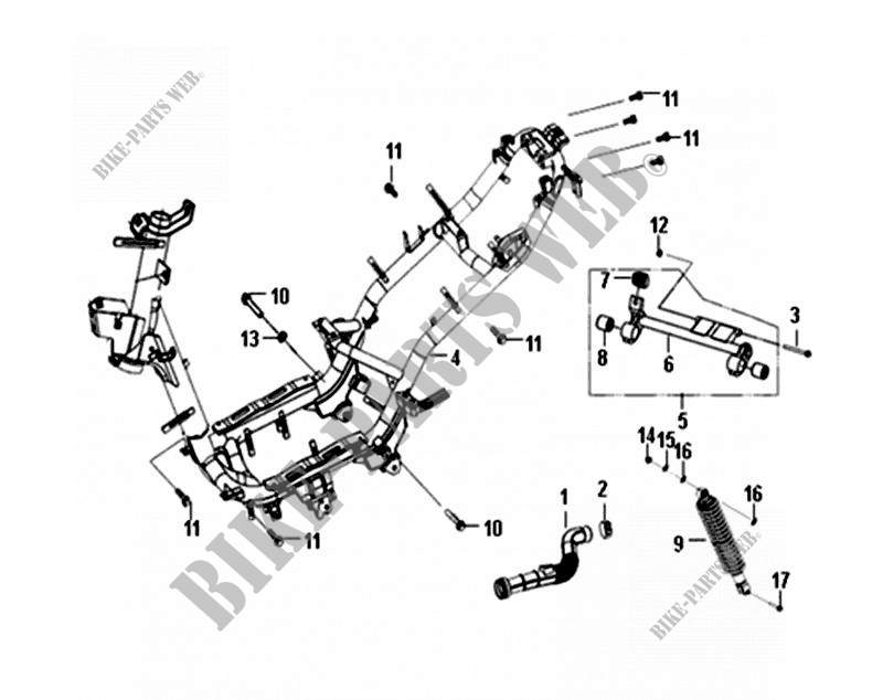 FRAME BODY   ENGINE HANGER voor SYM CROX 50 (45KMH) (AE05WA-EU) (E4) (L8-M0) 2020