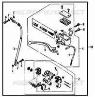 VOORREM HOOFDCILINDER voor SYM SYMPHONY SR 50 (AZ05W5-T) (L6) 2016