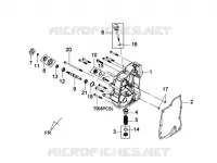 ACHTER CRANK CASE COVER voor SYM GTS 125 EFI (LN12W1-F) (L2) 2012