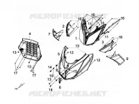 FRONT COVER   HEAD LIGHT voor SYM GTS 125 EFI (LN12W1-F) (L2) 2012