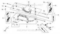 MIDDENSTANDAARD / RIGHT LEFT STEP BAR SET voor SYM GTS 125 EFI (LN12W1-F) (L2) 2012