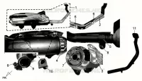 UITLAAT voor SYM GTS 125 EURO 3 (LM12W3-6) (K8) 2008