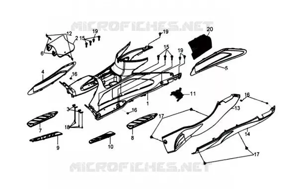 VLOERPANEEL / ZIJDEKSEL SYM scooter 125 2010 GTS 125 EVO (K9-L0)  GTS 125 EVO (K9-L0)