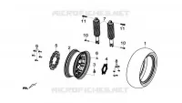 ACHTERWIEL   ACHTER SCHOK voor SYM GTS 125I ABS (LN12W5-FR) (L4) 2014