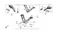 BOVENSTE HANDGREEP / SPIEGELSET RECHTS LINKS voor SYM GTS 125I ABS (LN12W5-FR) (L4) 2014