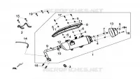 GELUIDDEMPER voor SYM GTS 125I ABS (LN12W5-FR) (L4) 2014