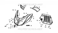 VOORKAP voor SYM GTS 125I ABS (LN12W5-FR) (L4) 2014