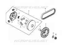 MOVABLE DRIVE FACE  voor SYM HD 125 EVO (LH12WB-F) (K8) 2008