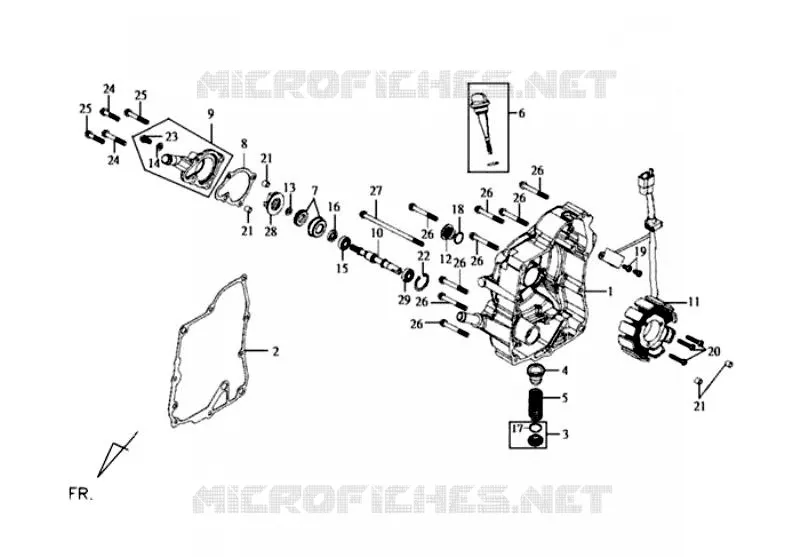 RECHTER CARTERDEKSEL SYM scooter 125 2014 JOYRIDE 125 (LF12W-6)  JOYRIDE 125 (LF12W-6)