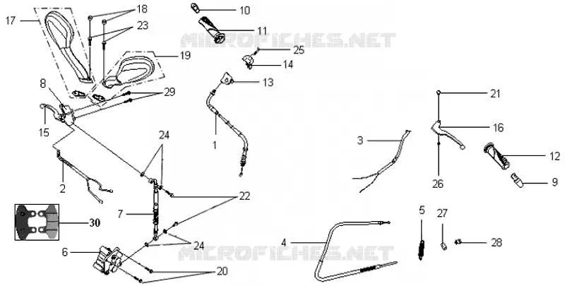 ZIJ SPIEGEL SYM scooter 125 2007 VS 125 (HA12A6-4)  VS 125 (HA12A6-4)
