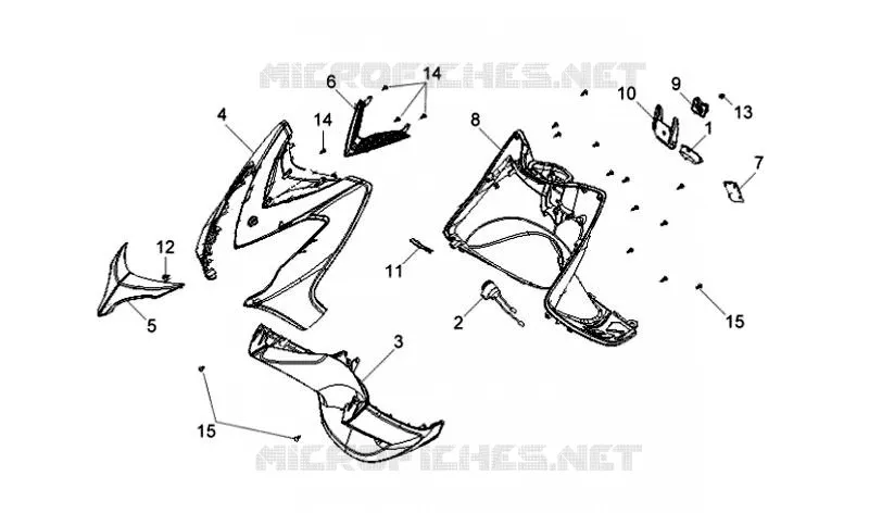 FRONT FENDER SYM scooter 125 2009 VS 125S (HV12WD-6)  VS 125S (HV12WD-6)