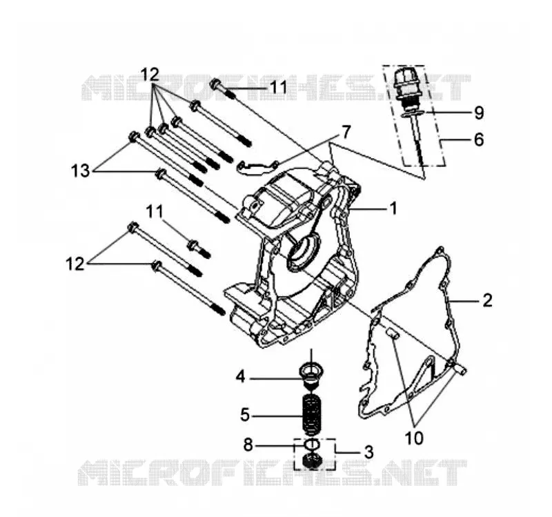 RIGHT CRANK CASE COVER SYM scooter 125 2011 VS 125S (HV12WD-6)  VS 125S (HV12WD-6)