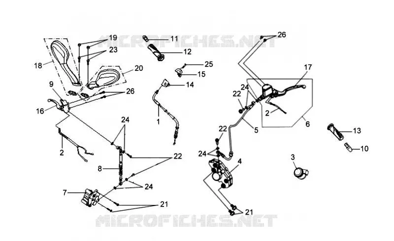VOOR - ACHTER REM / ACHTER SPIEGEL SYM scooter 125 2012 VS 125S (HV12WD-6)  VS 125S (HV12WD-6)