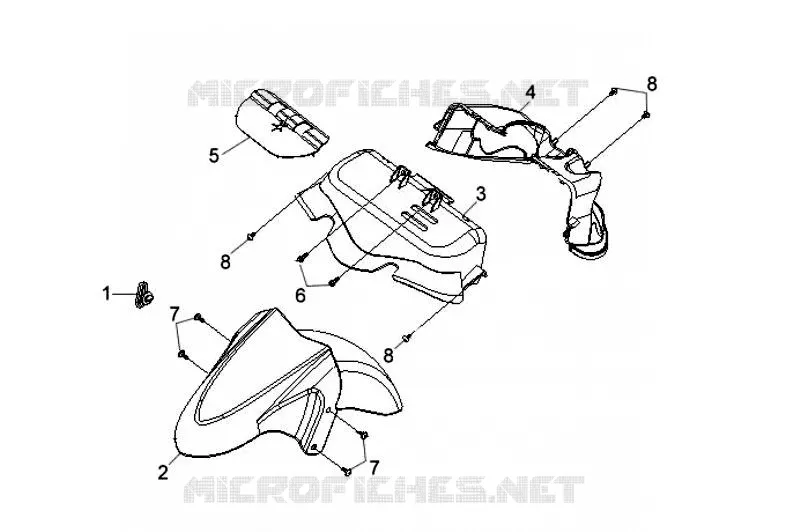VOOR STROOMLIJNKAP SYM scooter 125 2012 VS 125S (HV12WD-6)  VS 125S (HV12WD-6)
