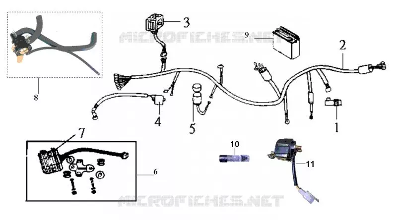 ELEKTRISCH HARNAS SYM moto 125 2006 WOLF 125 (PA12B-6)  WOLF 125 (PA12B-6)