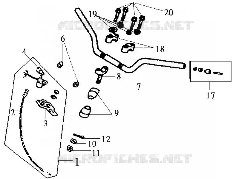 HANDLEBAR SYM moto 125 2007 WOLF 125 (PA12B-6)  WOLF 125 (PA12B-6)