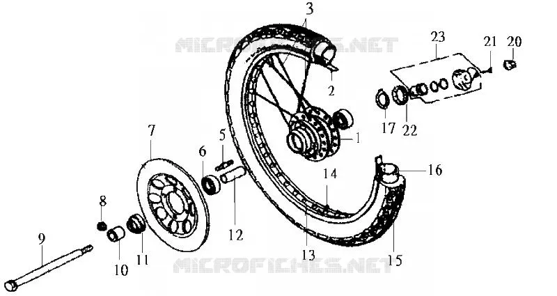 VOORWIEL SYM moto 125 2007 WOLF 125 (PA12B-6)  WOLF 125 (PA12B-6)