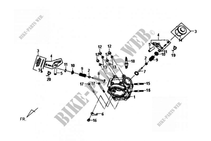 CILINDERKOP voor SYM FIDDLE II 50 (45 KMH) (AF05W-F) (NEW ENGINE) (K9-L2) 2011