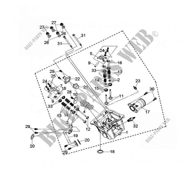 CYLINDER HEAD ASSY voor SYM QUAD LANDER 300S (UA30A3-6) (K6-L0) 2009